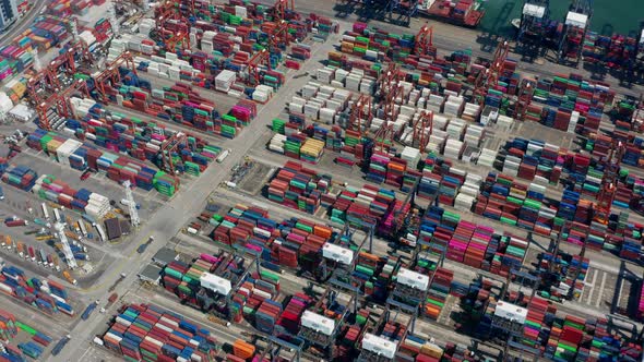 Kwai Chung Cargo Terminal in Hong Kong city