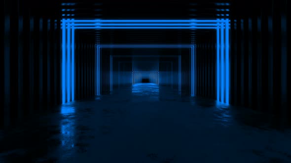 Blue Neon Corridor Loop alt