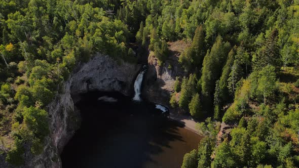 hidden waterfall in North Minnesota by Lake Superior, nature, travel