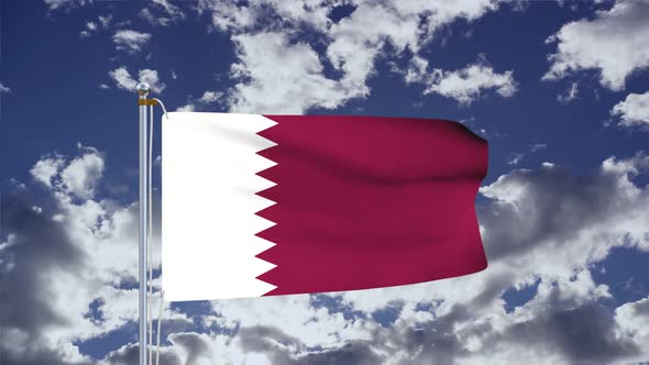 Qatar Flag Waving 4k