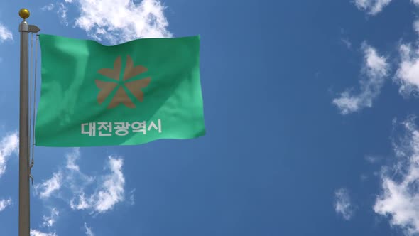 Daejeon City Flag (South Korea) On Flagpole