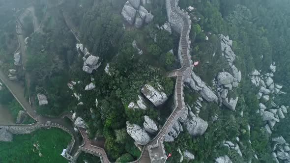 Aerial View of Moorish Castle Sintra Portugal