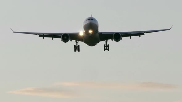 Airplane Airliner Arriving at Airport Terminal