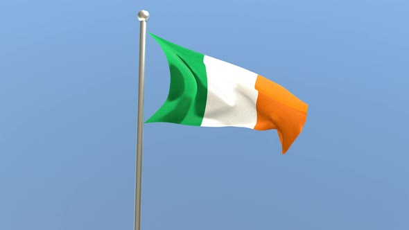 Irish flag on flagpole.