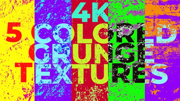 5 Colored Grunge Textures 4k