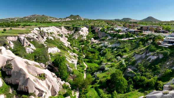 Awesome View of Uchisar Castle at Goreme Historical National Park in Cappadocia Turkey