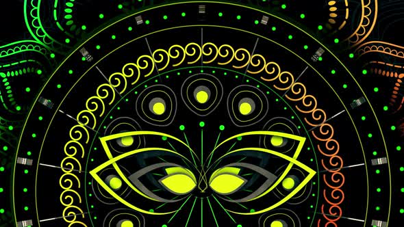 Mandala Neon Butterfly 4K