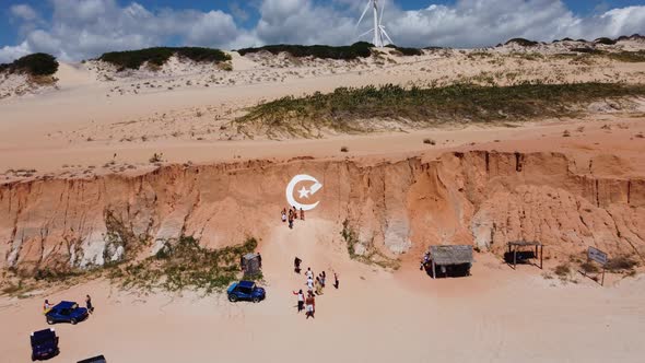 Desert landscape of Brazilian Northeast Beach at Ceara state