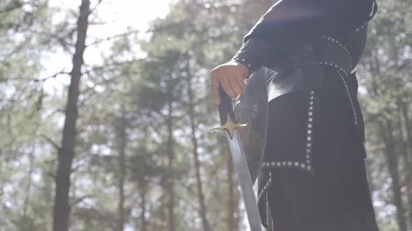 Soldier holding a sword.