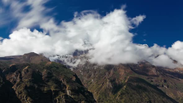 Time-lapse of clouds moving around Himalayan mountains