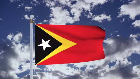 Timor Leste Flag Waving 4k