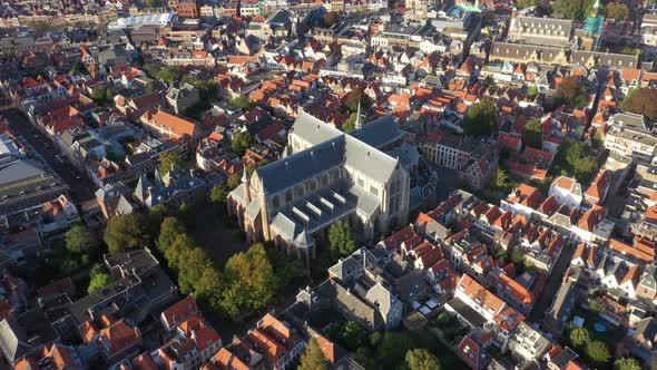 Aerial view of Leiden, The Netherlands.