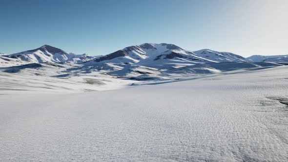 Snow Covered Volcanic Crater in Iceland