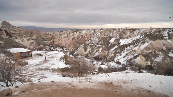 Winter Landscape of the Valley in Cappadocia