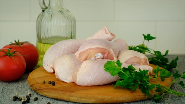 Chicken Drumsticks Raw on the Board