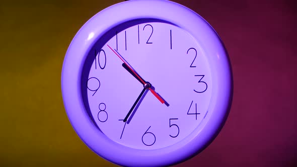 Close Up of an Clock on Colorful Background