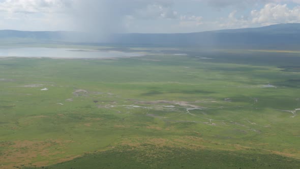 Ngorongoro conservation park view at viewpoint from above