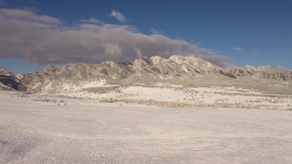 Aerial shot of the mountains near Boulder Colorado