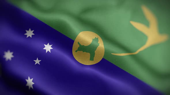 Christmas Island Flag Textured Waving Front Background HD
