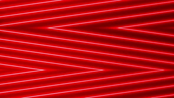 Red color Neon light geometric glowing line animation. Vd 710