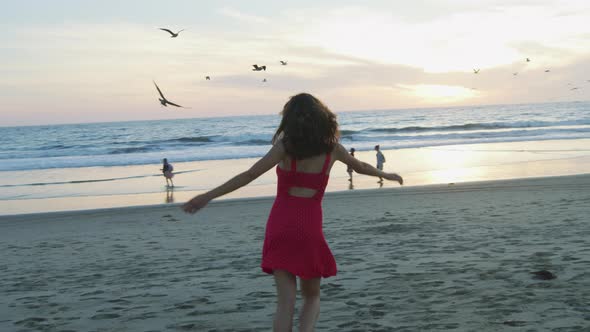 Girl in Santa Monica State Beach