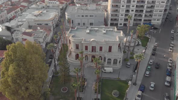 Limassol Public Library, Cyprus - Aerial view Drone shot 4K