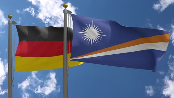 Germany Flag Vs Marshall Islands On Flagpole