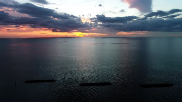 Sunset over the Atlantic Ocean at South Beach, Marco Island, Florida.