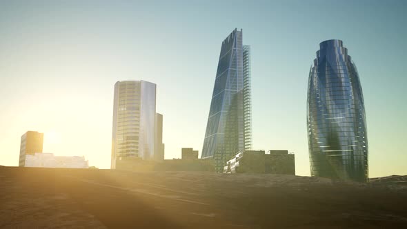 City Skyscrapes in Desert