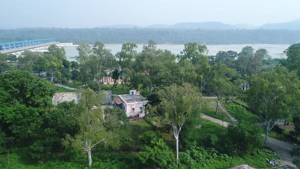 City of Haridwar state of Uttarakhand in India seen from the sky