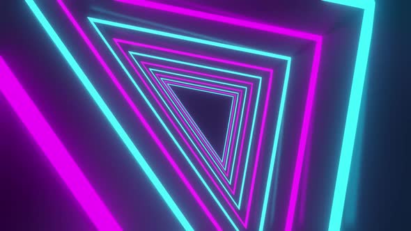 Neon Triangle Lights Rotation