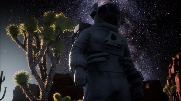 Astronaut and Star Milky Way Formation in Death Valley alt