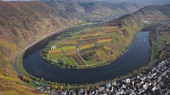 Flight Over Bremm Vineyards, Germany