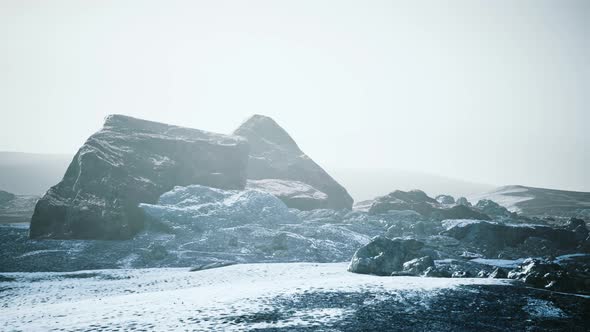 Snow Ice and Rocks at Northern Landscape