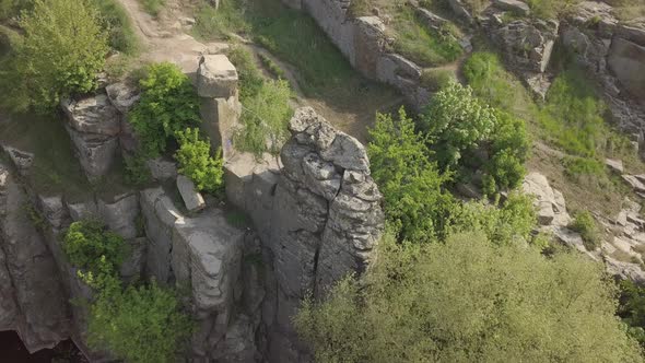 Aerial View To Granite Buky Canyon on the Hirskyi Takich River in Ukraine