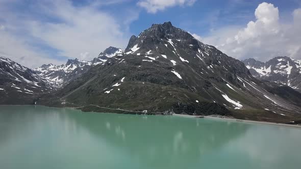 Aerial of Silvretta Stausee Lake, Austria