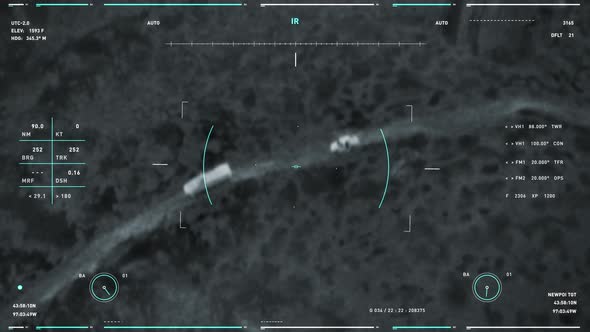 The modern combat system is launching a missile at the target vehicles alt