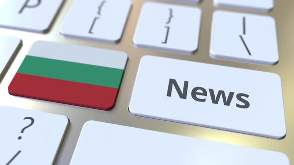 News Text and Flag of Bulgaria on the Keys alt