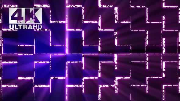 Abstract Blue and Pink Square Glowing Light Colorful Motion 4k Background Loop