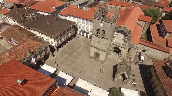 Flying Over Old City of Guimarães, Portugal