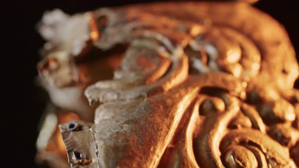 a Gold Brooch of a Scythian Priestess 2000 Years Old an Old Earring a Spinning Wheel Found During alt