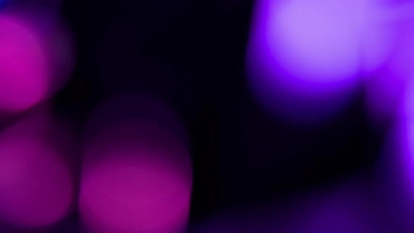 Purple with Shining Pink Floating Colourful Defocused Particles Black Background
