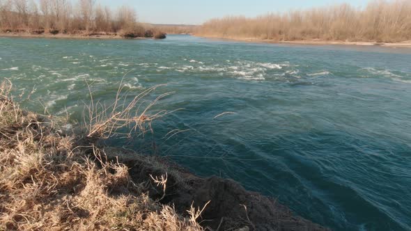 Raging Stream Of The River Slow Motion