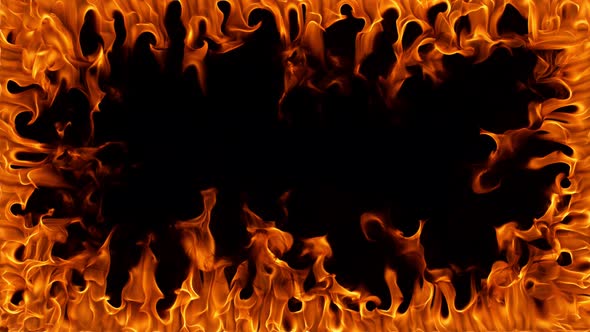 Fire Frame in Super Slow Motion Isoélated on Black Shooting with High Speed Cinema Camera in alt