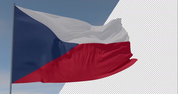 flag Czech Republic patriotism national freedom, seamless loop, alpha channel