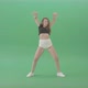 European Girl Dancing Hip Hop Twerk Dance Isolated On Green Screen   4 K Video Footage 010 - VideoHive Item for Sale