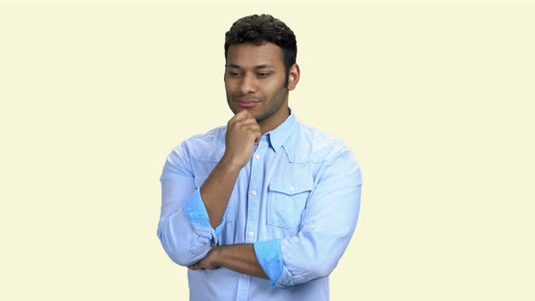 Young Thoughtful Man Isolated on White Background