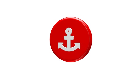 Anchor 3D Icon Red