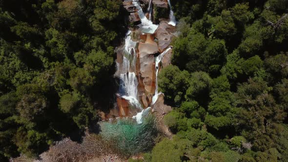 Cochamó, Patagonia Chile, adventure tourism in the middle of nature, green forests, mountains and wa