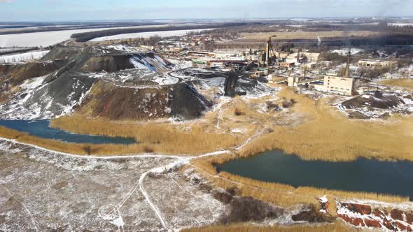 Aerial Shot of Plant or Factory for Fossil Extraction
